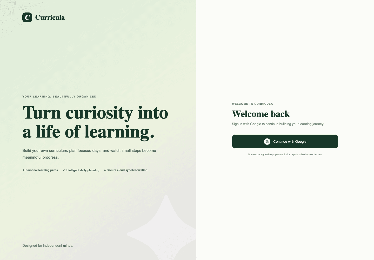 Curricula learning planner